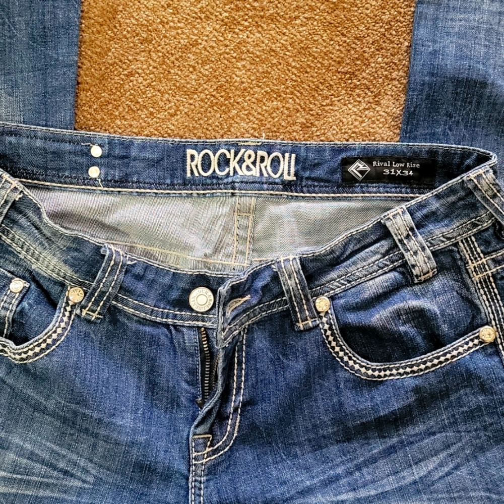 Rock & Roll Blue Denim, 31x34, boot cut